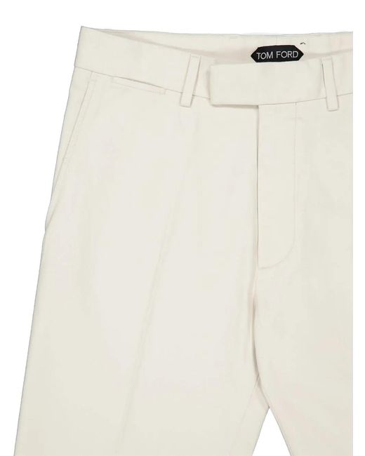 Tom Ford Natural Button-Pocket Trousers for men