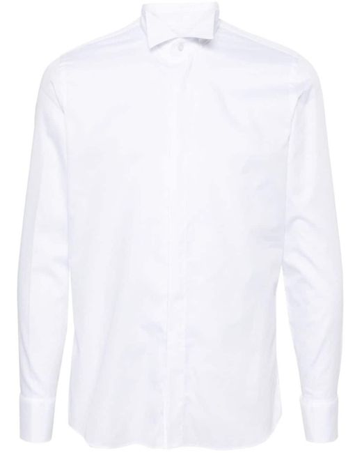 メンズ Tagliatore ウィングチップカラー シャツ White