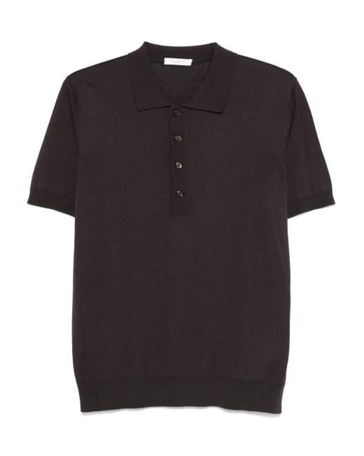 Polo de mezcla de seda Paolo Pecora de hombre de color Black
