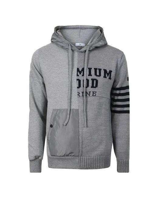 Pmds Gray Patchwork Hoodie for men