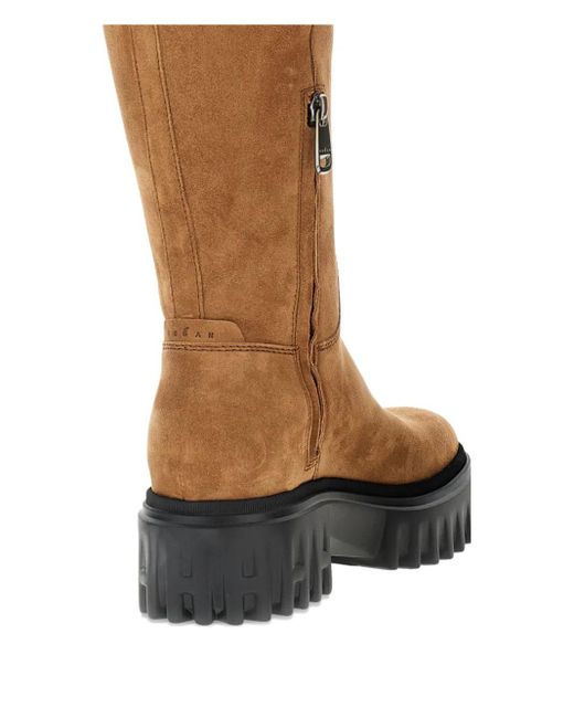 Hogan プラットフォーム ロングブーツ Brown