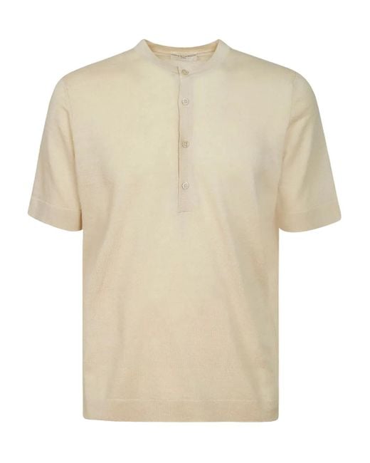 Camiseta con solapa con botones y manga corta FILIPPO DE LAURENTIIS de hombre de color Natural