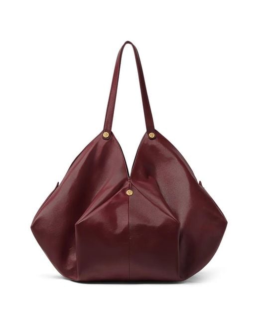 Versace Purple Protea Large Nappa Shoulder Bag