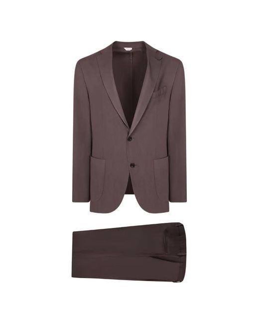 Boglioli Brown Tailored-Cut Patch-Pocket Wool Suit for men