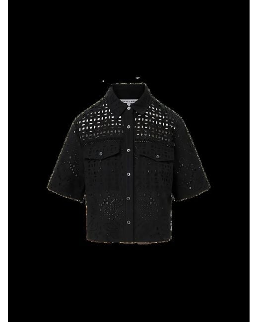 Veronica Beard アイレット ショートスリーブシャツ Black