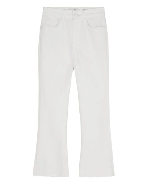 Marc O' Polo White Frayed-Hem Jeans