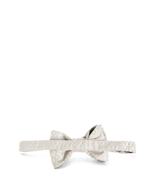 Tom Ford Natural Check-Pattern Silk Bow Tie for men