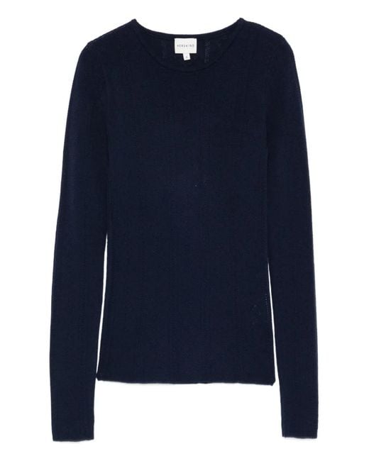 Herskind Blue Knit Long-Sleeved T-Shirt
