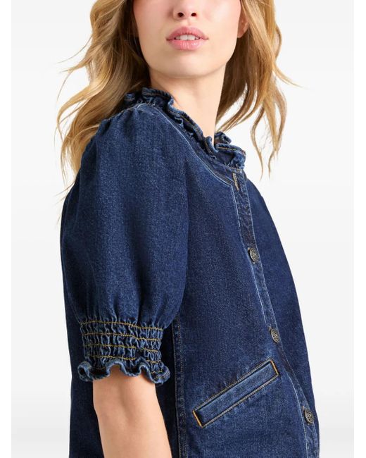 Chaqueta vaquera con volantes Cinq À Sept de color Blue