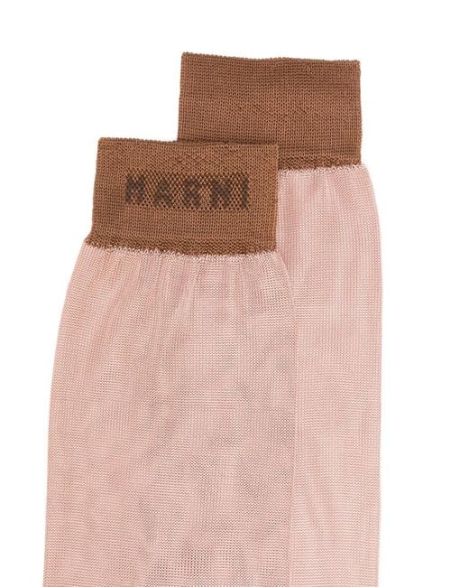 Marni Pink Logo Socks