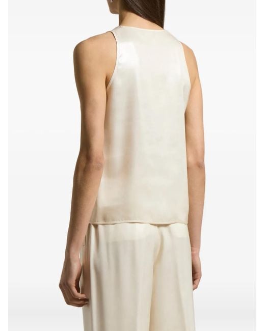 Peserico Gray Silk-Crepe Top