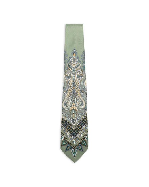 Etro Green Tie 8 Cm for men