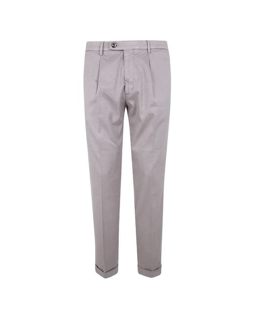 Michael Coal Gray Pleated Linen Trousers for men