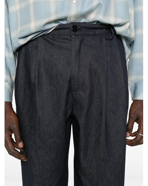 Carter Young Blue Pleat-Detail Jeans for men