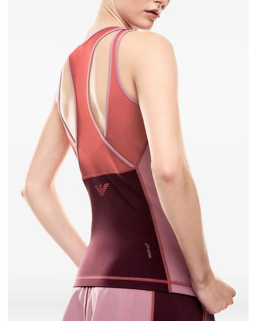 EA7 Pink Panelled Racerback Top
