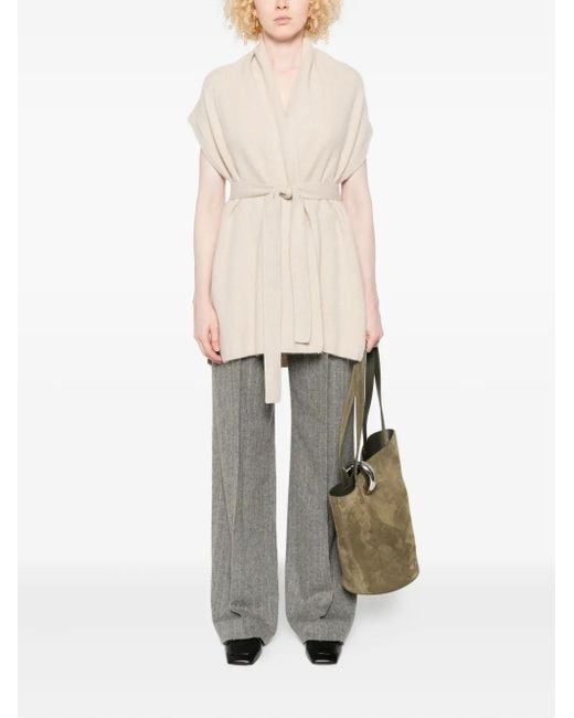 Joseph Natural Belted Sleeveless Cardigan