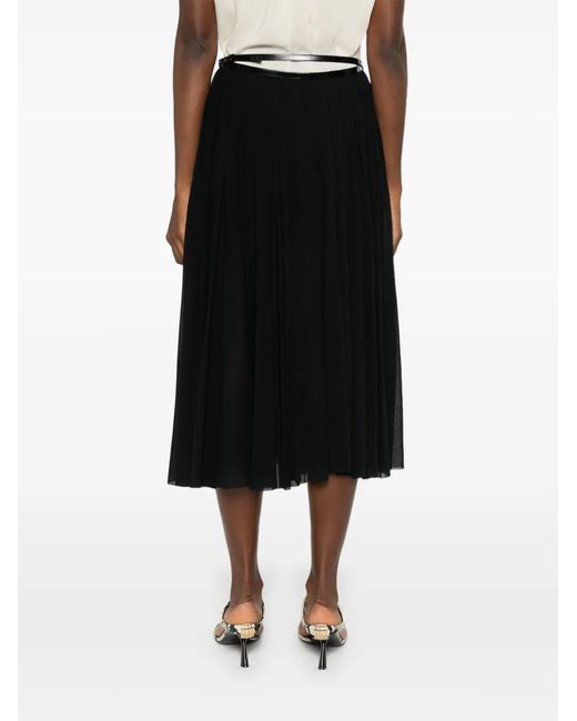 Philosophy Di Lorenzo Serafini Black Belted Midi Skirt