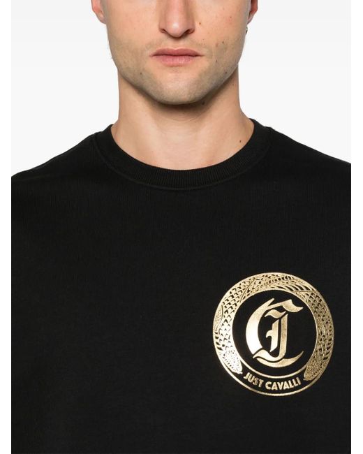 Just Cavalli Black Logo-Print Sweatshirt for men