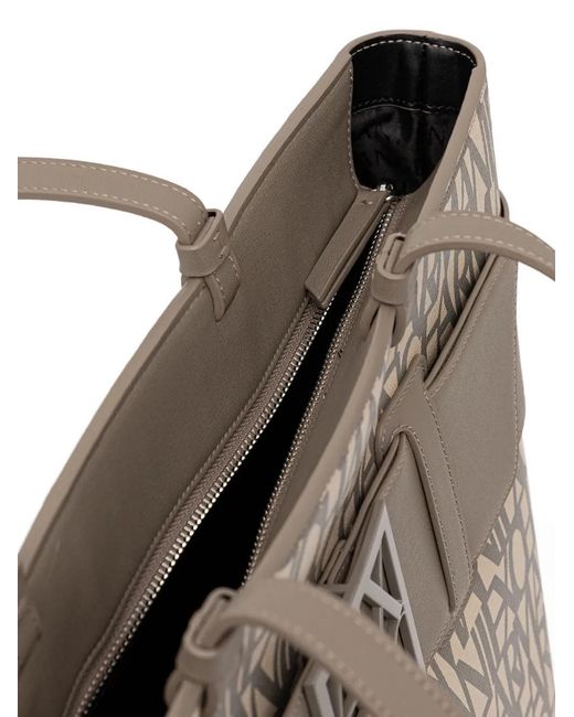 ARMANI EXCHANGE White Logo-Appliqué Patterned Tote Bag