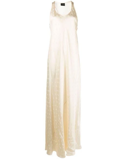 Balenciaga White Logo-print Racerback Gown