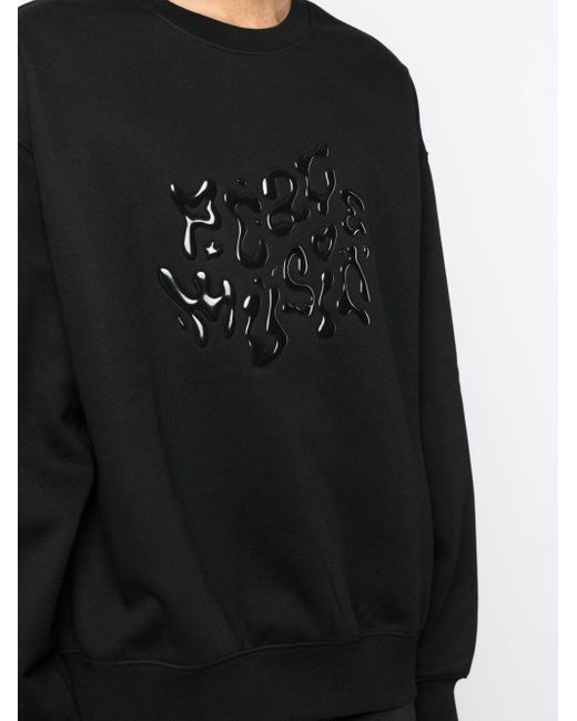 FIVE CM Black Embossed-lettering Cotton-blend Sweatshirt for men