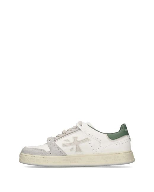 Premiata White Quinn Applique Sneakers for men