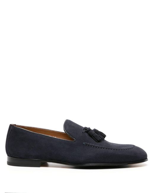 Doucal's Blue Tassel-detail Suede Loafers for men