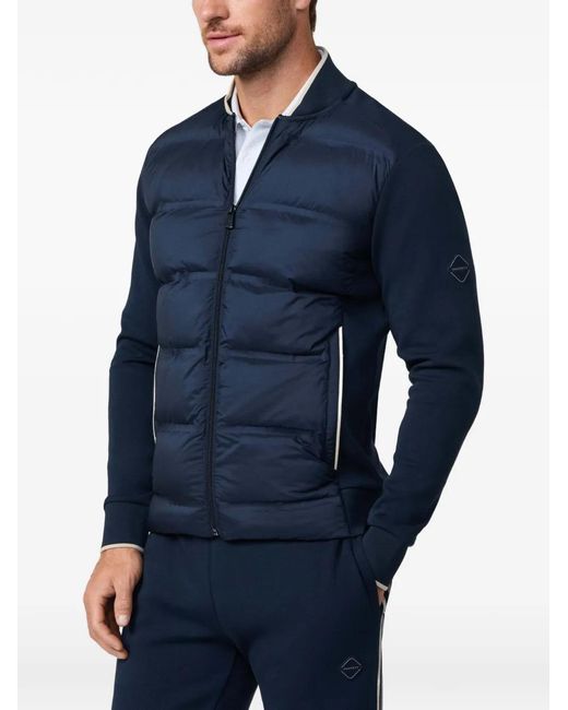 Hackett Blue Quilted Hybrid Bomber Jacket for men