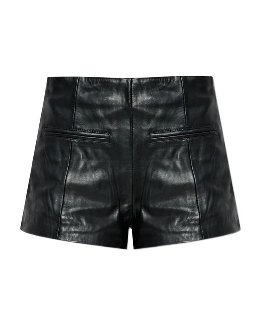 Gestuz Black Leather Shorts