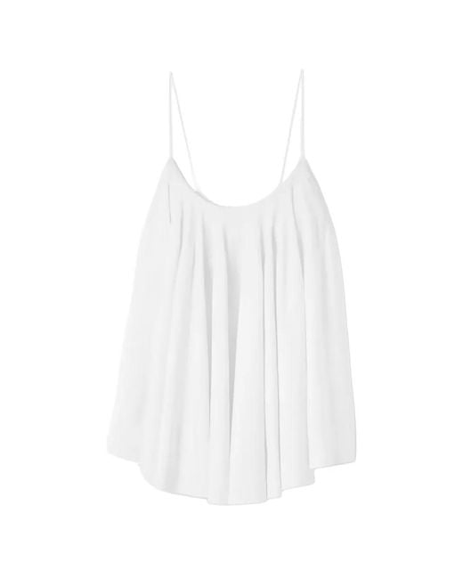 Jacquemus White Pleated Open Back Flowy Top