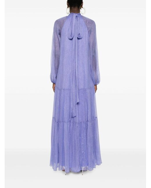 Robe longue à détails métallisés Nissa en coloris Purple