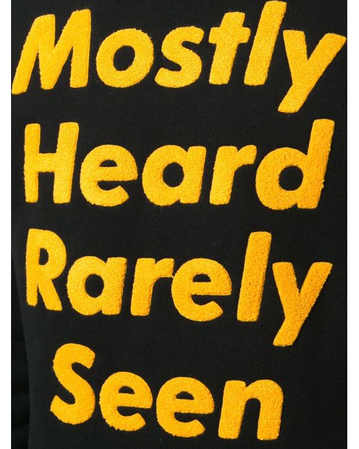 Mostly Heard Rarely Seen Black Felpa Con Logo Stampato for men