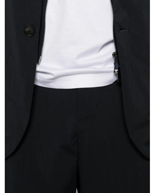 Emporio Armani Blue Elasticated-Waistband Trousers for men