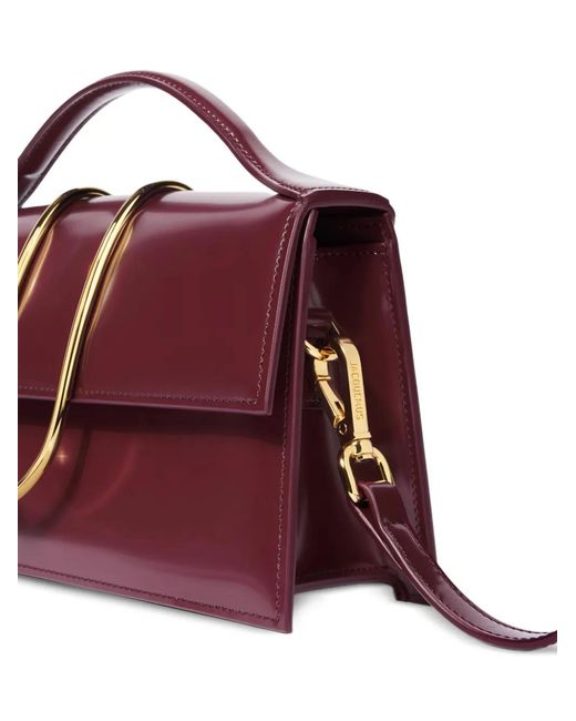 Jacquemus Red Sac À Main The Large Bambino À Détail Doré