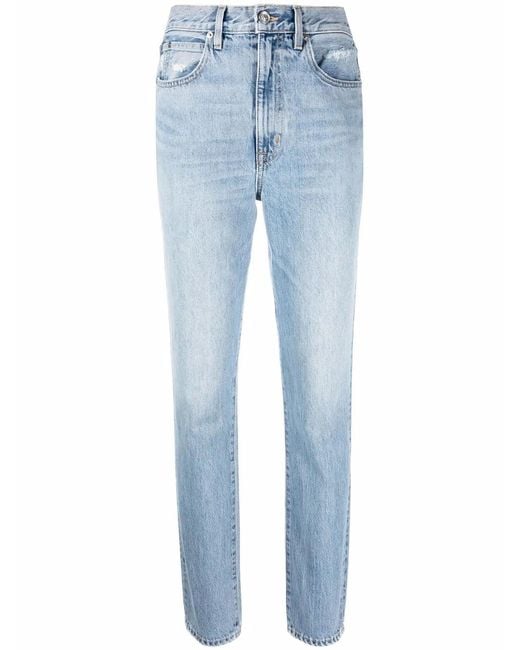SLVRLAKE Denim Blue High-Rise Straight-Leg Jeans