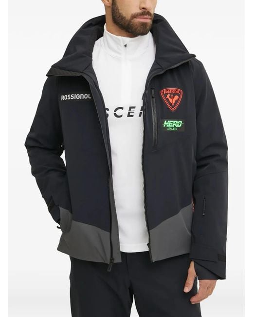 Rossignol Black Hero Logo-Detail Zip-Fastening Ski Jacket for men