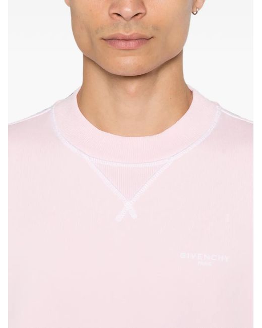 Givenchy Pink Embroidered-Logo Sweatshirt for men