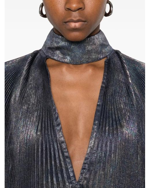 L'idée Blue Empress V-Neck Top