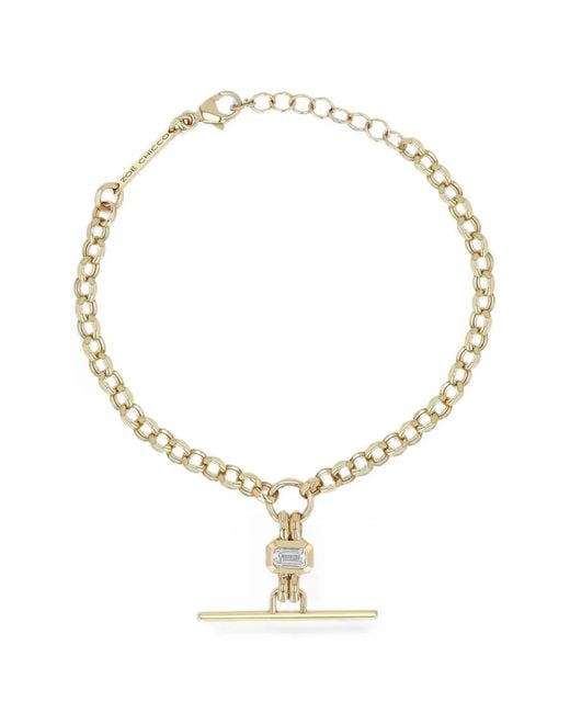Zoe Chicco Metallic Toggle-Detail Diamond Bracelet
