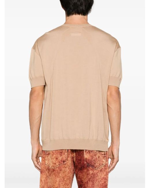 Jil Sander Natural Short-Sleeve Wool Jumper for men