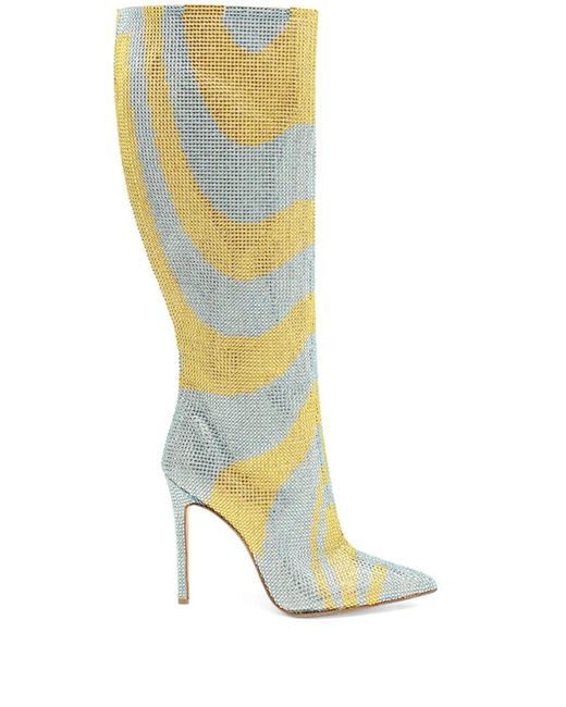 Celia Kritharioti Yellow Crystal-Embellished Boots