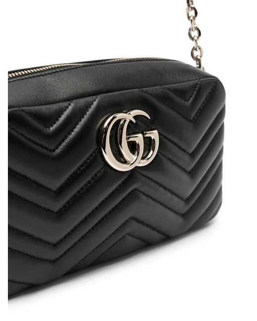 Gucci White Small Gg Marmont Quilted Leather Camera Crossbody Bag