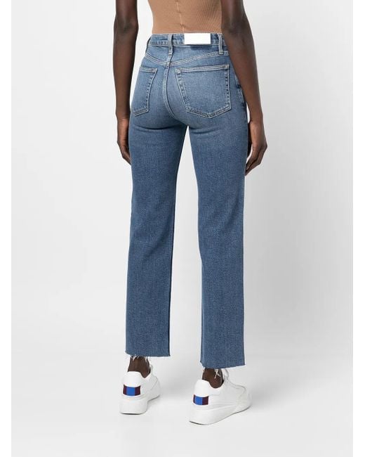 Vaqueros rectos Stobe Pipe de talle alto Re/done de color Blue