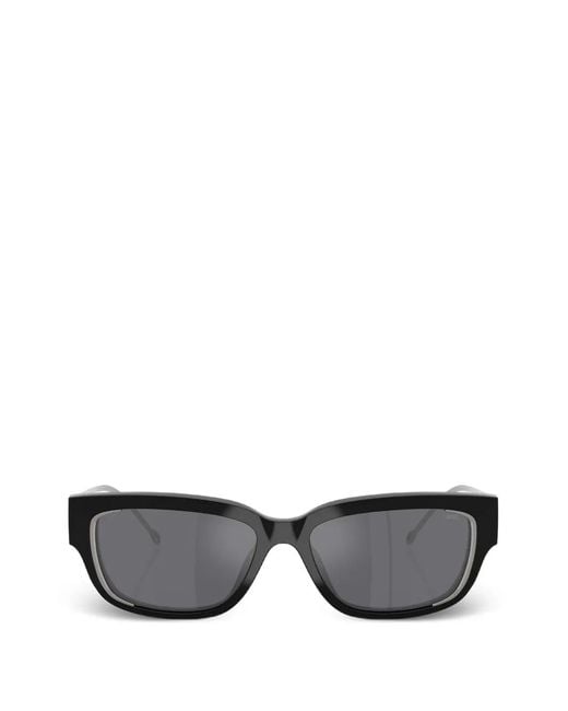 DIESEL Gray Logo-Plaque Rectangle-Frame Sunglasses