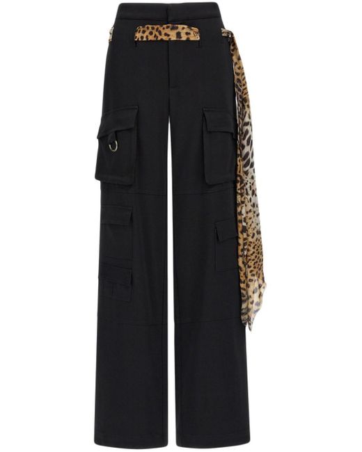 Roberto Cavalli Black Belted Cargo Trousers