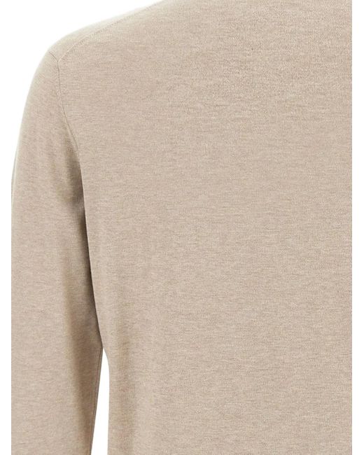 FILIPPO DE LAURENTIIS White Crew-Neck Long-Sleeve Sweater for men