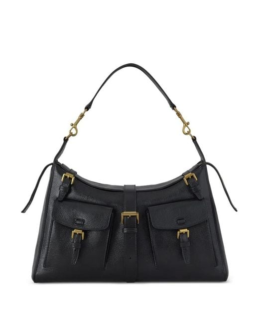 Mulberry Black Roxanne Buckle-Detail Shoulder Bag