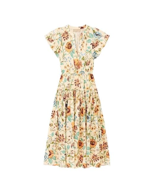 Ulla Johnson Metallic Marin Floral-Print Midi Dress