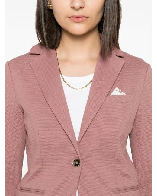 Circolo 1901 Pink Single-Breasted Textured Blazer