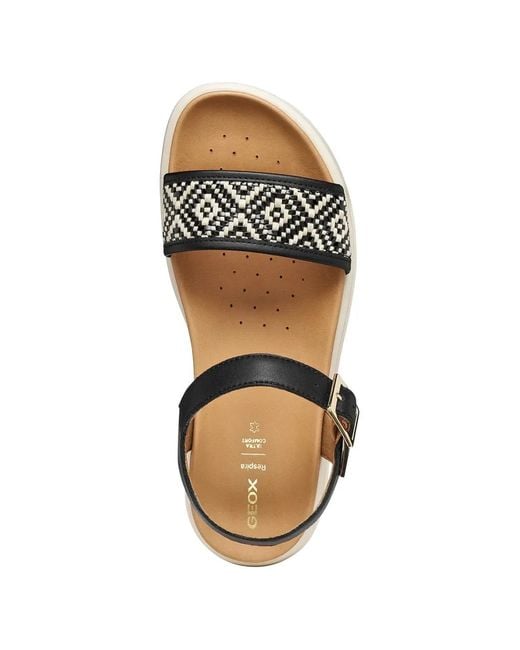 Geox Black Xand 2.1S Geometric-Pattern Buckled Sandals